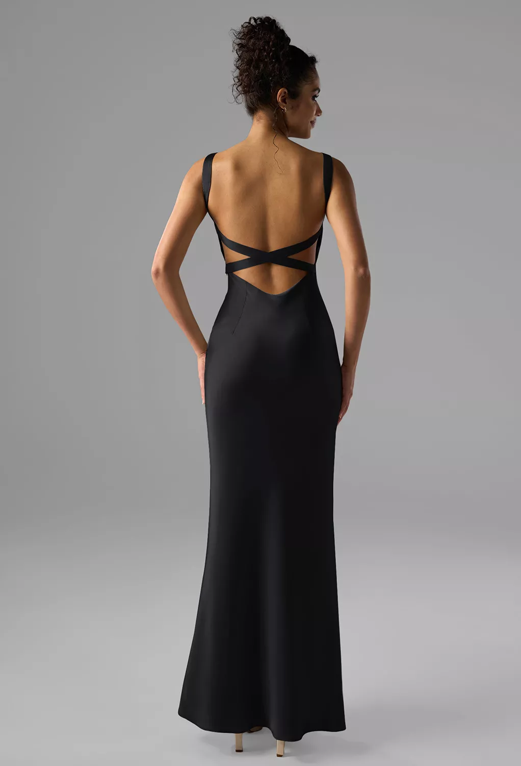 AW Armaan Black Metallic  Beach Wedding Guest Dresses